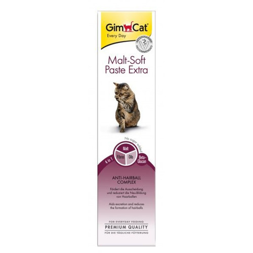 Паста GimCat Every Day Malt-Soft Paste Extra для виведення шерсті зі шлунку котів, 200 г