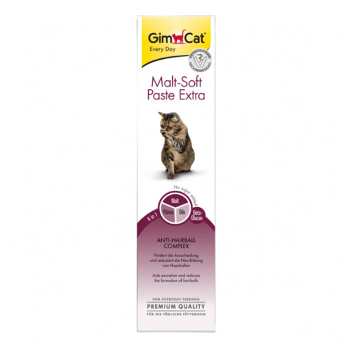 Паста GimCat Every Day Malt-Soft Paste Extra для виведення шерсті зі шлунку котів, 20 г