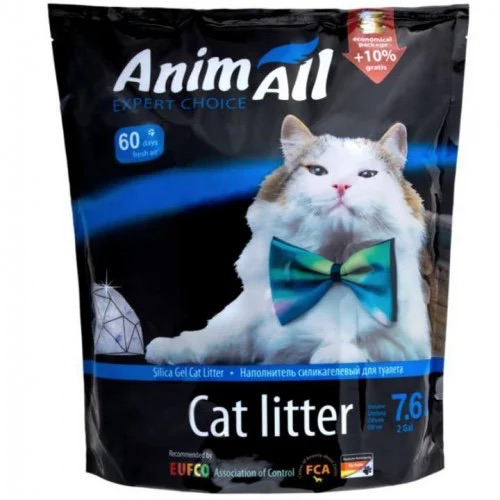 Силікагелевий наповнювач AnimAll Блакитна долина, для котів, 7.6 л (3.2 кг)