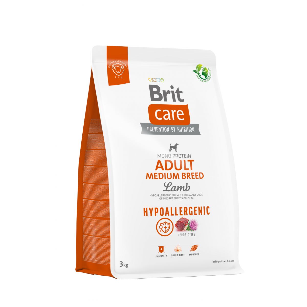 Brit Care Dog Hypoallergenic Adult Medium Breed гіпоалергенний з ягням, 3 кг
