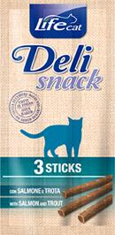 Ласощі для котів Палички LifeCat Delisnack з лососем та фореллю 3 шт\уп по 15 гр