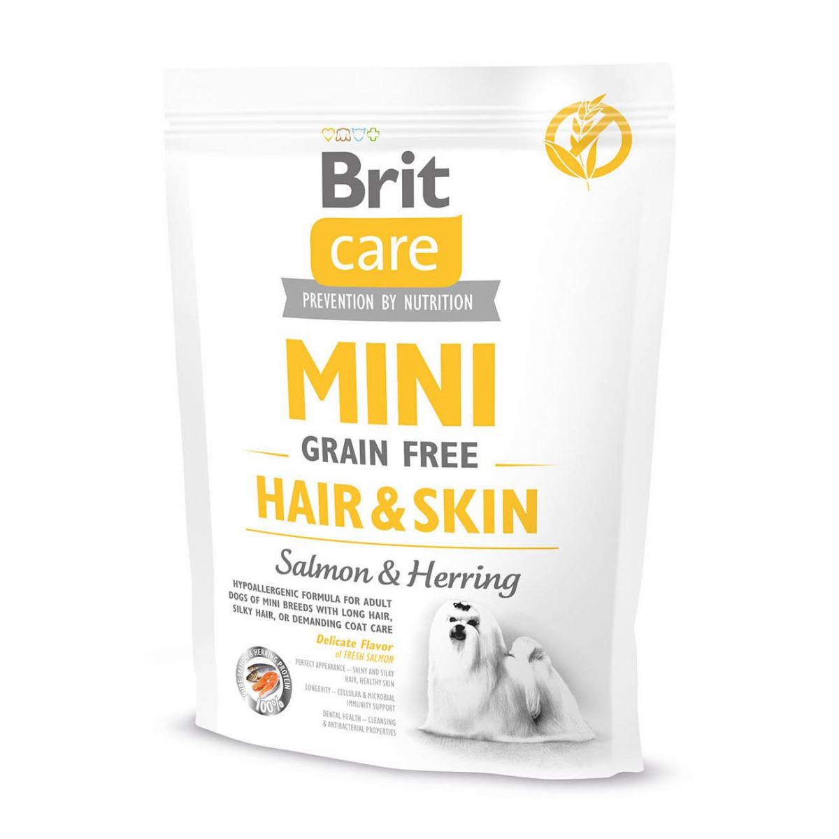 Brit Care GF Mini Hair & Skin 400г (лосось та оселедець)