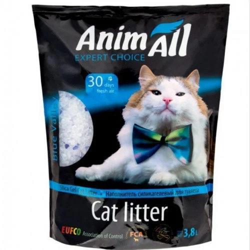 Силікагелевий наповнювач AnimAll Блакитна долина, для котів, 3.8 л (1.6 кг)