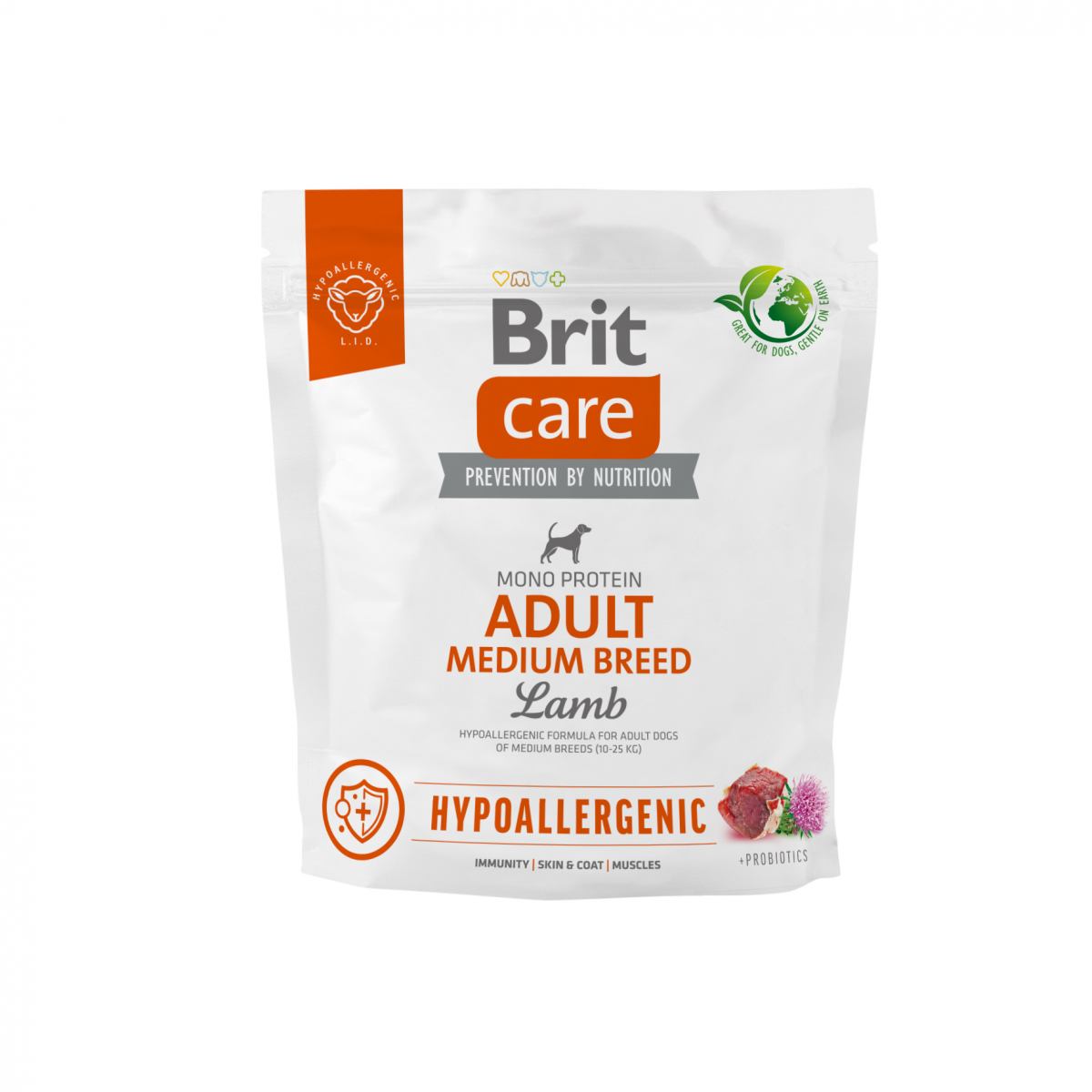 Brit Care Dog Hypoallergenic Adult Medium Breed гіпоалергенний з ягням, 1 кг