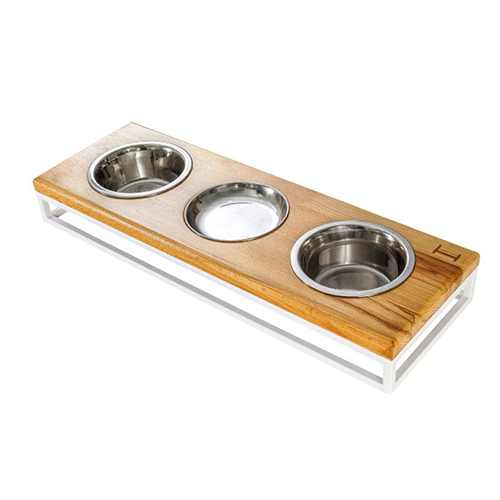 Lunch Bar Wood (3 миски) Natural Wood + White S