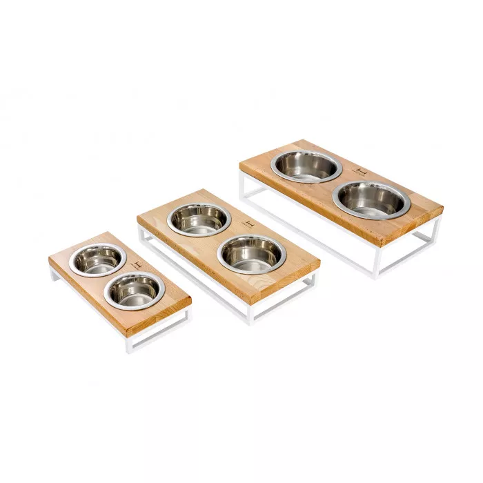 Lunch Bar Wood Natural Wood + White XS