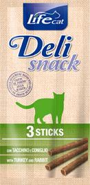 Ласощі для котів Палички LifeCat Delisnack з індичкою та кроликом 3 шт\уп по 15 гр