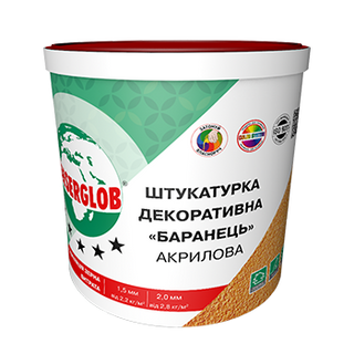 Декоративна акрилова штукатурка ANSERGLOB «баранець» 1,5мм (25 кг.)