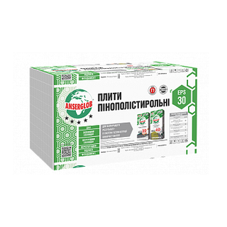 Пінопласт ANSERGLOB EPS 30 4 см (1*1 м) 9 кг/м3