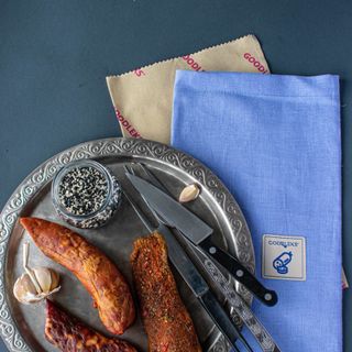 Торбинка для зберігання ковбаси провощена, блакитний